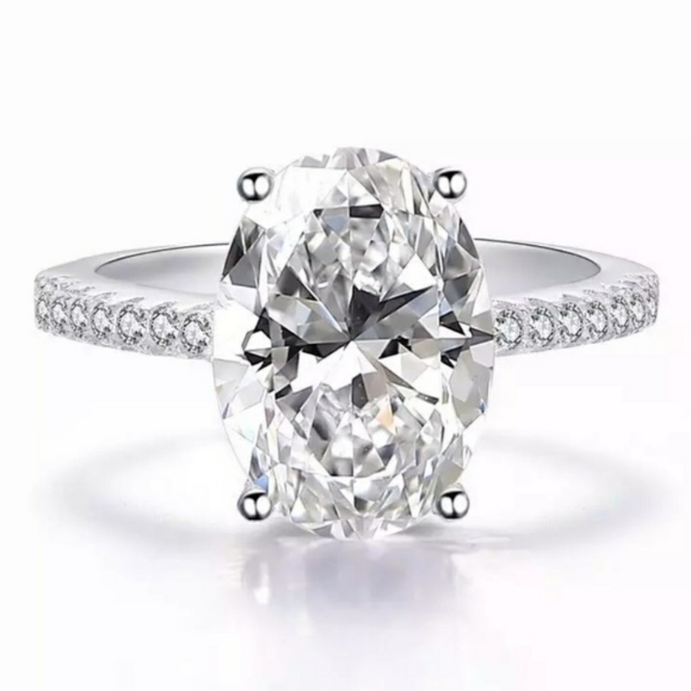 ✨️ NEW “18K Oval Cut Diamond Sterling Silver Ring